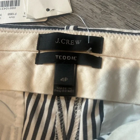 J.Crew Teddie Navy and Cream Striped Pants - Picture 10 of 12